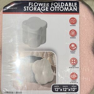 Flower Foldable Storage Ottoman - Pink